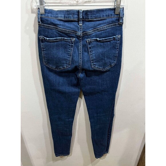 Free People Womens Jeans Size 26 Blue Ripped Whiskered Distressed Concert Rock - Picture 2 of 8